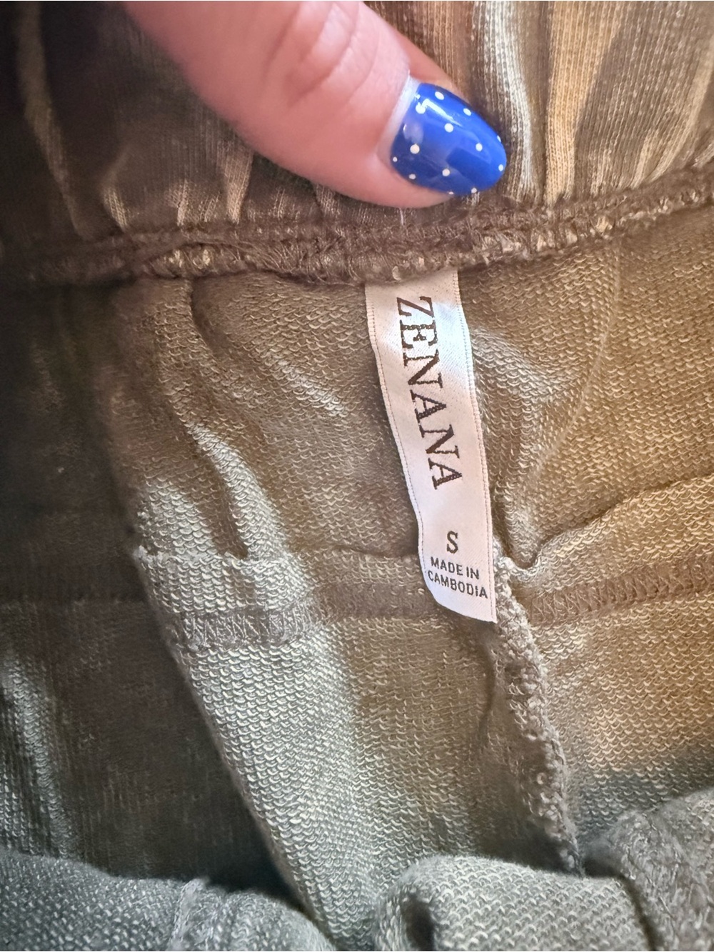Zenana Outfitters Olive Green Lounge Pants with Drawstring - Picture 2 of 3